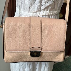 Kate Spade  Crossbody bag  locking front flap  pebbled leather  pink coral EUC